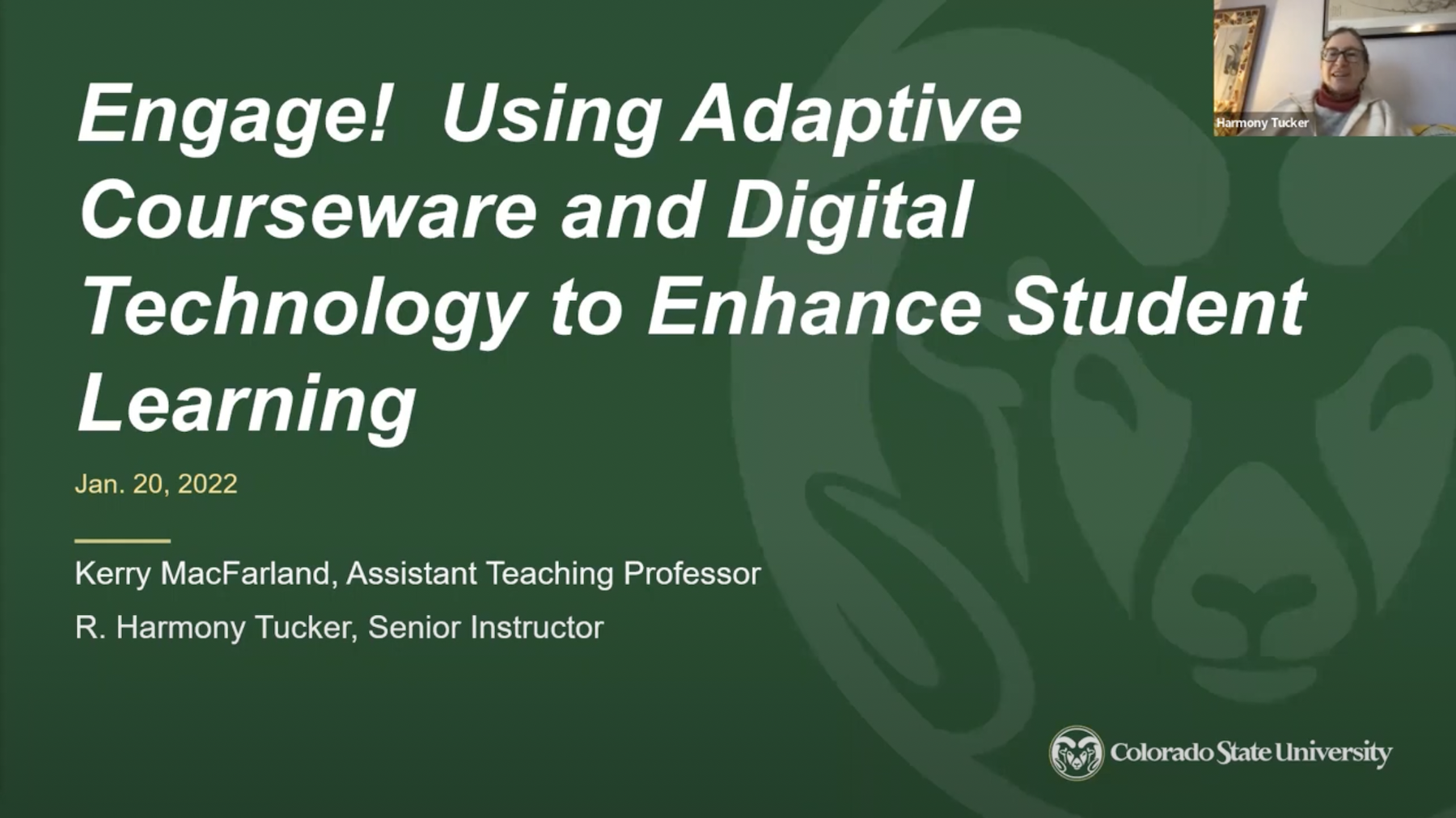 Using Adaptive Courseware webinar screenshot