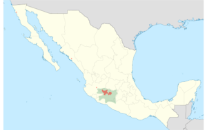 Map of Michoacán, Mexico Purhépecha region