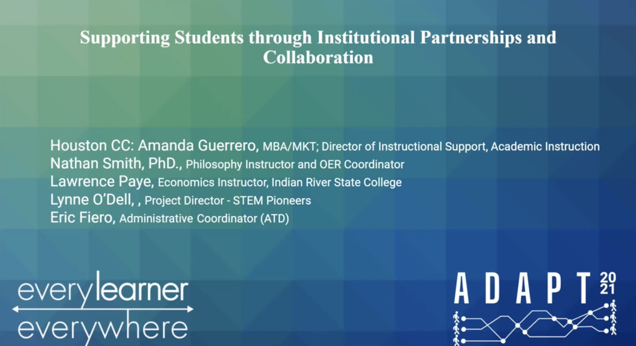 Supporting Students through Institutional Partnerships and Collaboration