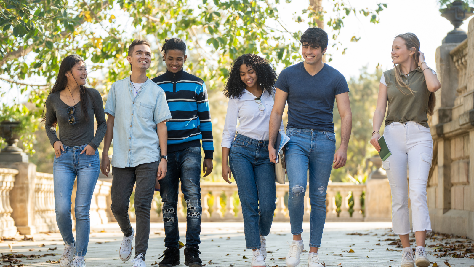 diverse students walking on campus demonstrates cultural capital in higher education