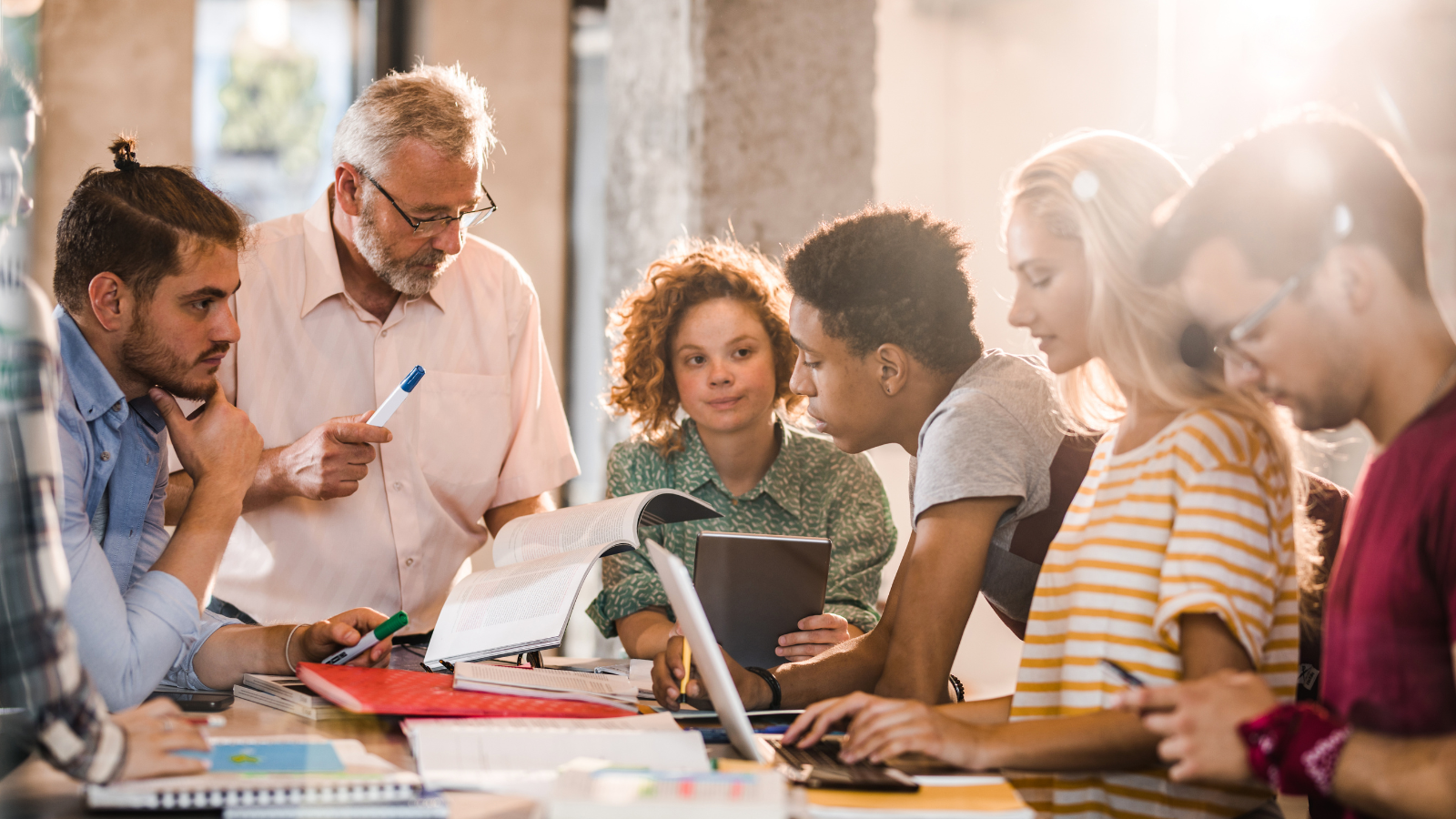 Professor teaching students using equitable teaching practices